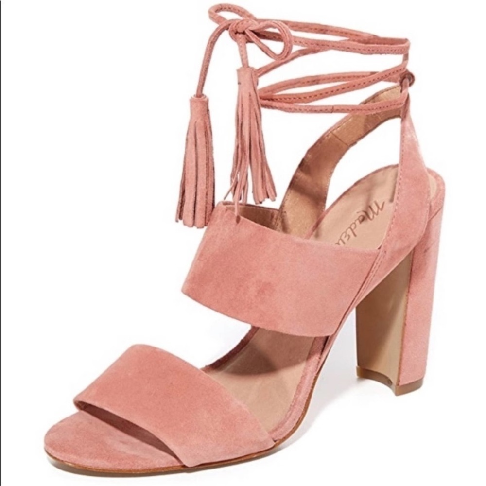 Madewell Octavia Suede Tassel Sandal Cafe Pink Size 8